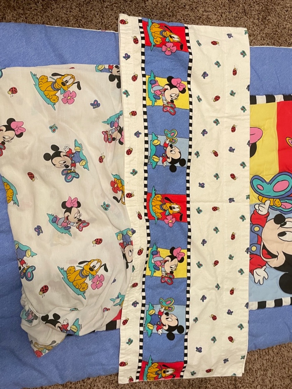 Vintage Disney Mickey Mouse and Friends Crib Bedding Set